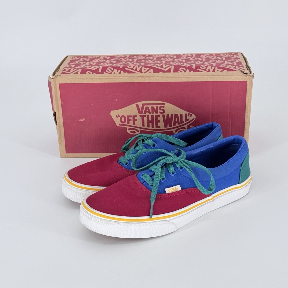 Vans Era Colorblock Canvas Sneakers Kids US 6.5 Lapis Blue Red w/ Box - Picture 2 of 12